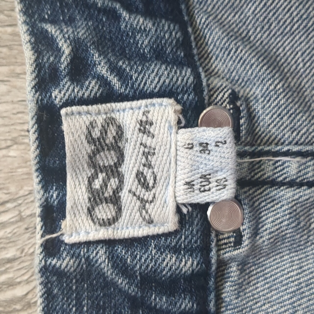 ASOS Denim Distressed High Rise Shorts Size 2 - Picture 3 of 4